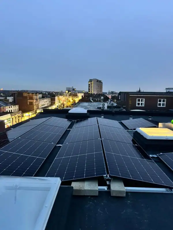 Solar PV installation across a London roof