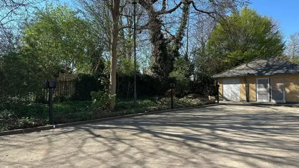 EV charging posts around a car park in Uxbridge